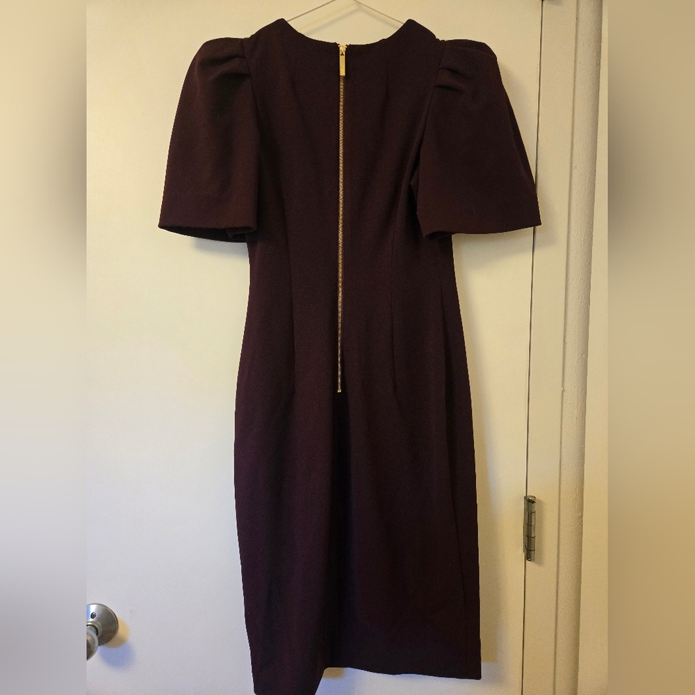 EUC Calvin Klein Dark‎ Purple Short Sleeve Dress - Picture 4 of 6